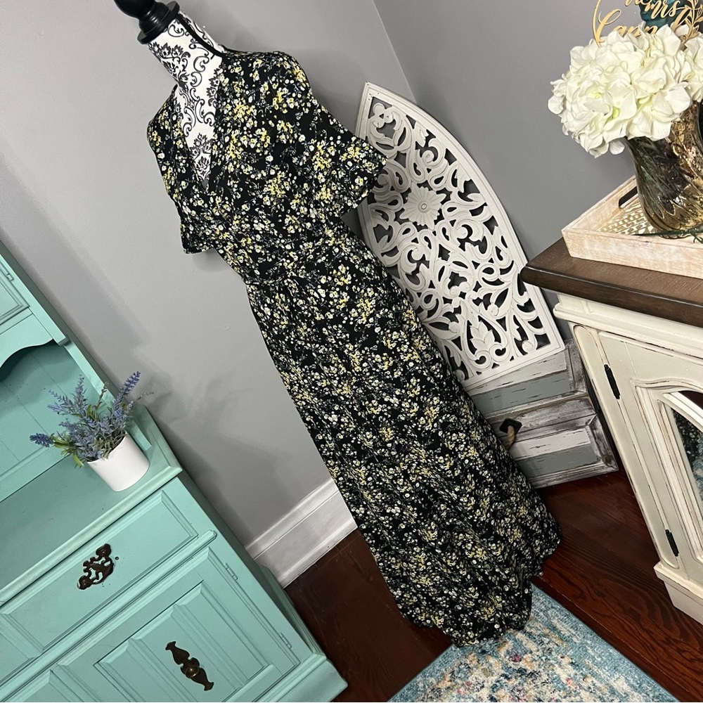 Lulus September Sunset Floral Wrap Maxi Dress Size XS Boho Cottage Core - Picture 8 of 16